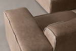 Jagger Leather Modular - Corner Couch With Ottoman - Smoke -