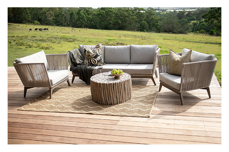 Cardelini Patio Lounge Set - Stone -