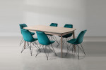 Lumiere Enzo 6 Seater Dining Set (1.77m) - Velvet Teal -