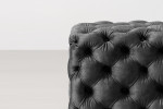 Barkley Tufted Cube Velvet Ottoman - Aged Mercury -