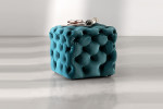 Barkley Tufted Cube Velvet Ottoman - Teal -