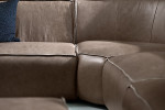 Jagger Leather Modular - Corner Couch With Ottoman - Smoke -