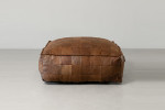 Makira Square Leather Ottoman - Spice -