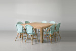 Clayden Tara 8 Seater Square Dining Set (1.6m) - Light Teal & White -