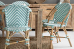 Clayden Tara 8 Seater Square Dining Set (1.6m) - Light Teal & White -