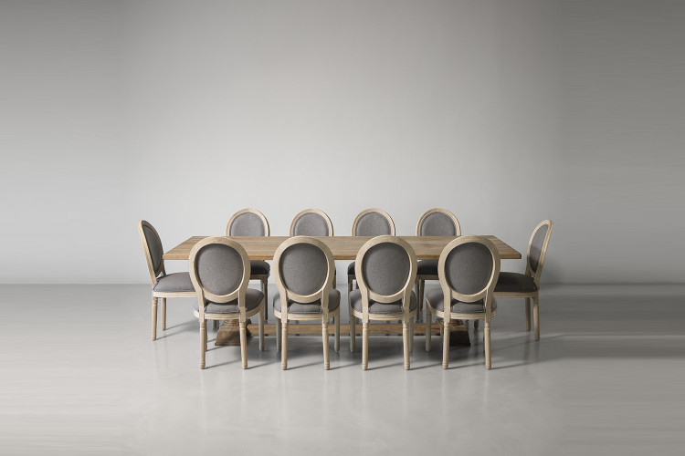 Bordeaux Olivia 10 Seater Dining Set - 2.7m - Dark Grey -