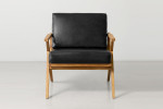 Salvino Leather Armchair - Black -