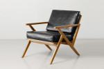 Salvino Leather Armchair - Black -