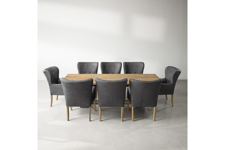 Bordeaux Emma 8 Seater Dining Set - 2.7m - Everest Titanium - 