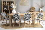 Clayden Bistro 6 Seater Dining Set (1.8m) - Black & White -