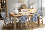 Clayden Bistro 6 Seater Dining Set (1.8m) - Navy & White - 