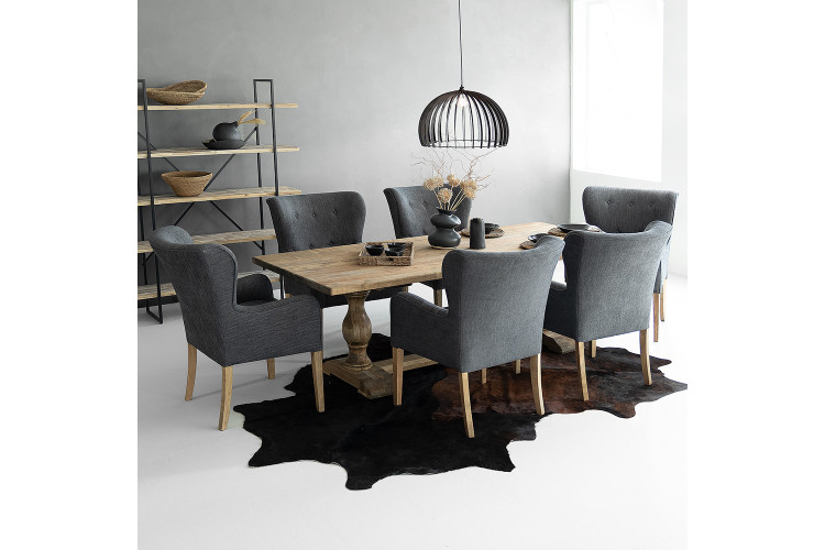 Bordeaux Emma 6 Seater Dining Set - 2.4m - Everest Titanium -