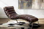 Morello Chaise Vintage Dark Brown Leather Lounger -