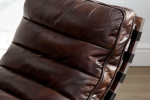 Morello Chaise Vintage Dark Brown Leather Lounger -