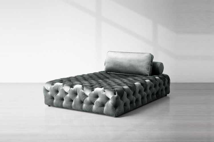 Kylen Velvet Daybed - Forest Grey -