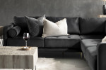 Hayden Velvet Corner Couch - Midnight -