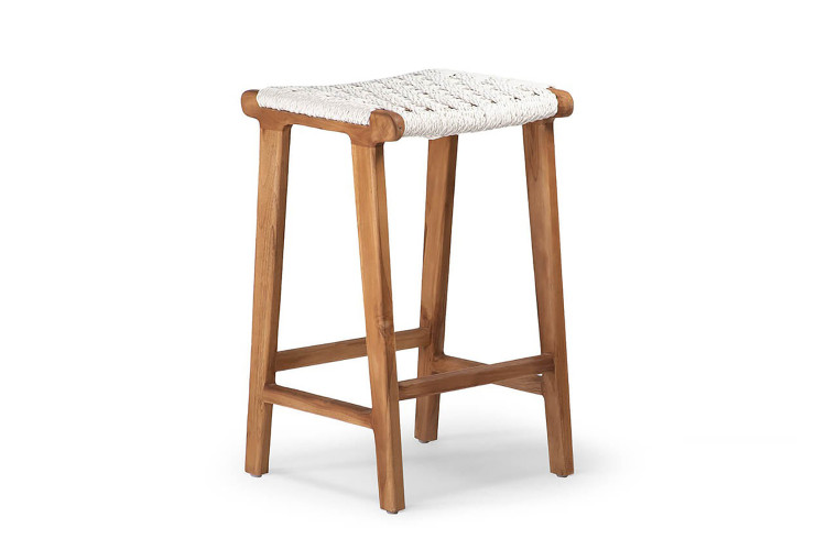 Matteo Teakwood Bar Stool - White