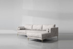 Velvet L-Shape Couch Dakar Stone - Hayden -