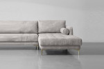 Velvet L-Shape Couch Dakar Stone - Hayden -