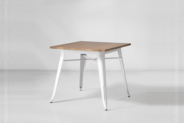 Odell Metal Dining Table - Matte White -