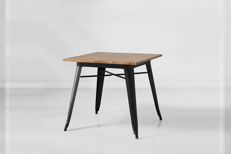 Odell Metal Dining Table - Matte Black -