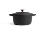 Nouvelle Cast Iron Casserole - 24cm - Matte Black -