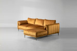 Velvet L-Shape Couch - Ottavia -