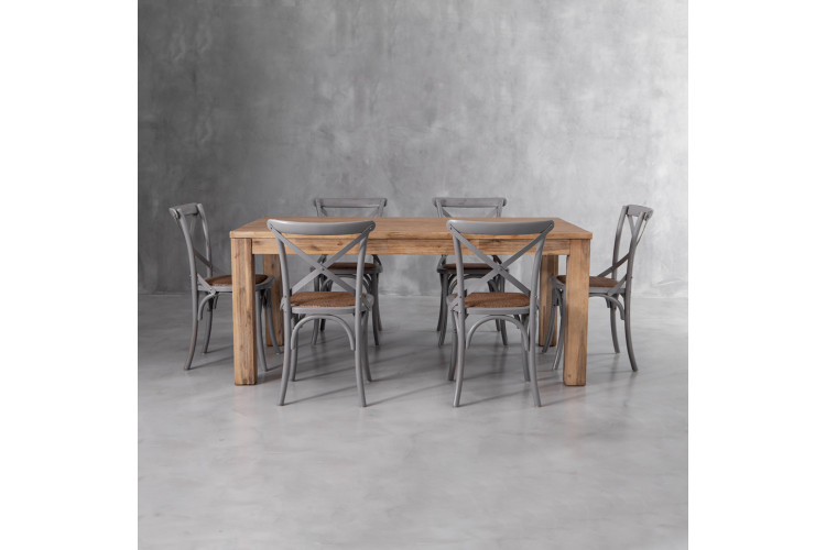 Vancouver La Rochelle 6 Seater Dining Set - 1.8m -