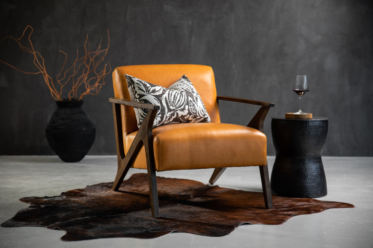 Melrose Leather Armchair - Amber Armchairs - 1