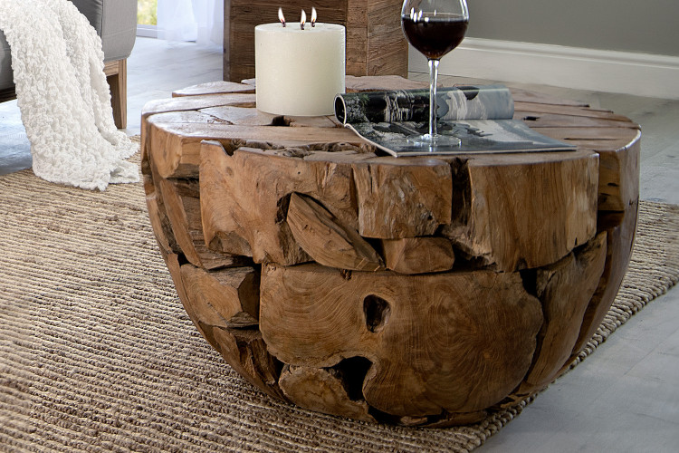 Lyra Teakroot Coffee Table - Semicircle Coffee Tables - 1