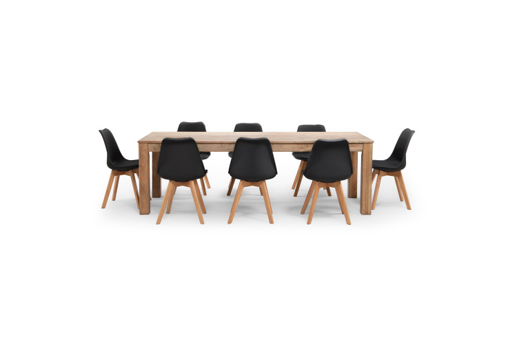 Montreal Atom 8 Seater Dining Set (2.4m) - Black All Dining Sets - 1