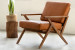 Salvino Leather Armchair - Tan Armchairs - 1