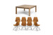 Montreal Square + Enzo 8 Seater Dining Set 1.5m - Aged Mustard -