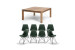 Montreal Square + Enzo 8 Seater Dining Set -1.5m - Aged Forest -