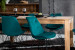 Montreal Enzo 6 Seater Dining Set - 1.6m - Velvet Teal -