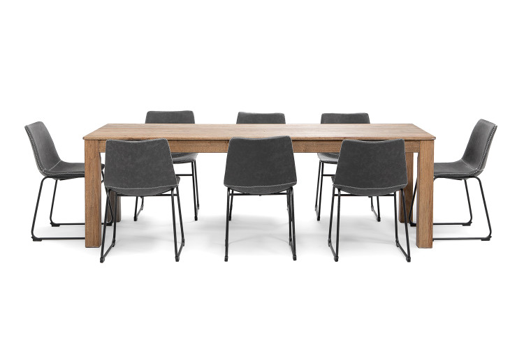 Montreal Halo 8 Seater Dining Set - 2.4m - Storm Grey -