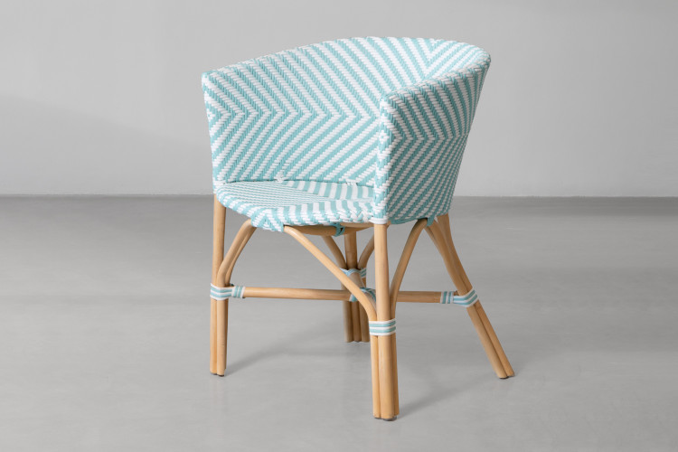 Ineze Armchair - Teal & White -