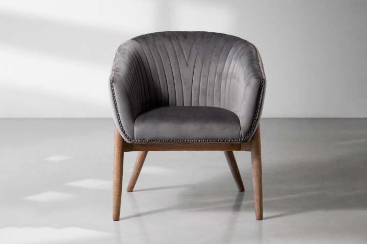 Lennon Velvet Dining Chair - Charcoal -