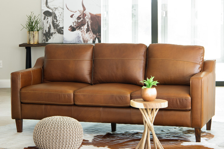 Goldman Leather Couch - Light Brown | Leather Couches | Living | Cielo -