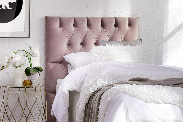 Catherine Bed - Single Extra Length | Velvet Pink