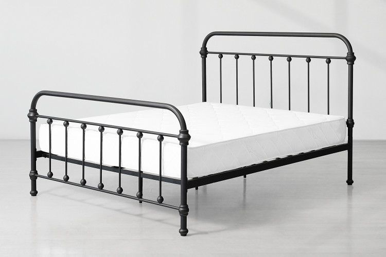 Mckenzie Metal Bed Base - Double - Matte Black -