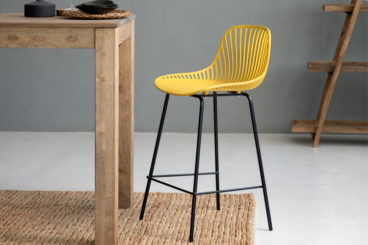 Yara Counter Bar Chair - Deep Mustard -