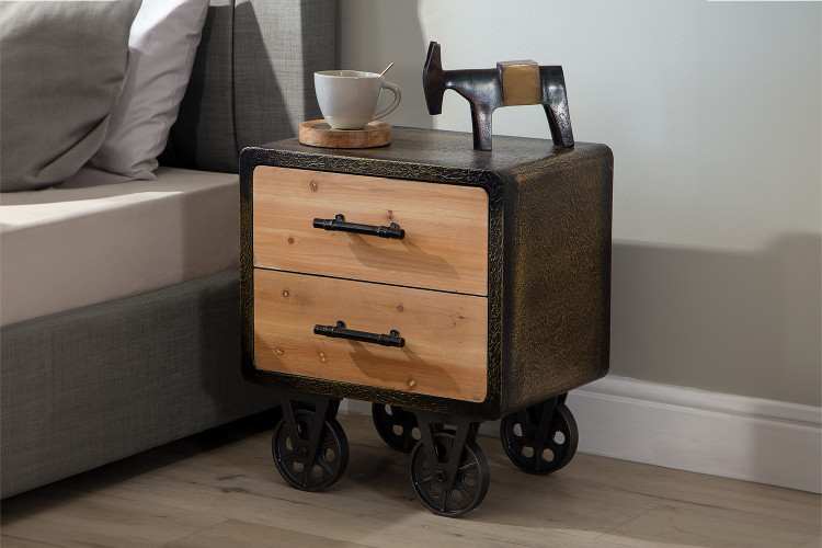 Reuben 2 Drawer Pedestal | Bedside Tables -