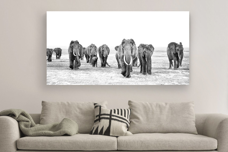 Elephant Walk Canvas Art Decor - 1