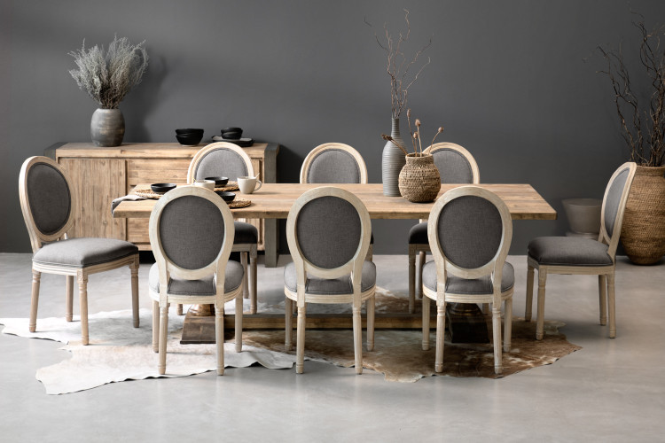 Bordeaux Olivia 8 Seater Dining Set - 2.4m - Dark Grey 8 Seater Dining Sets - 1