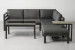 Tirana Corner Patio Lounge Set - Matte Black & Grey