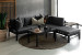 Tirana Corner Patio Lounge Set - Matte Black & Grey