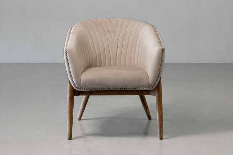 Lennon Velvet Dining Chair - Stone