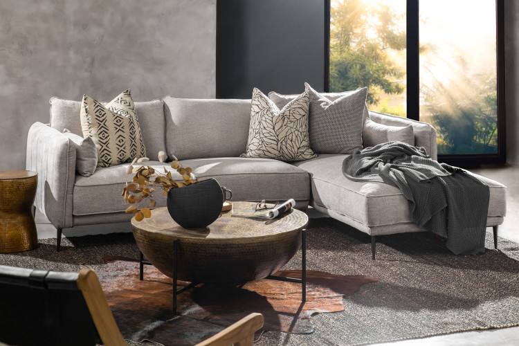 Ottavia  L-Shape Couch - Stone