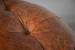 Amara Round Leather Ottoman - Vintage Tan Ottomans